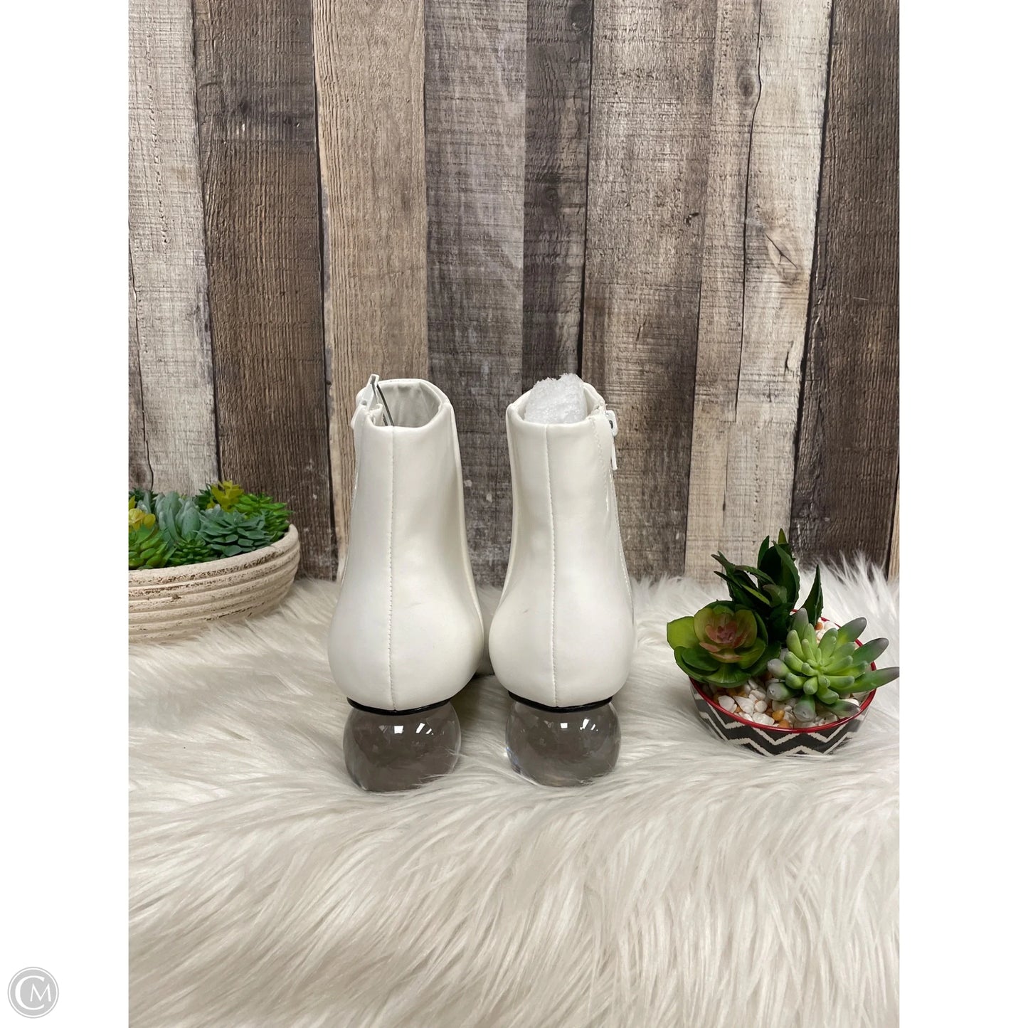Boots Ankle Heels By Bar Iii In White, Size: 7.5