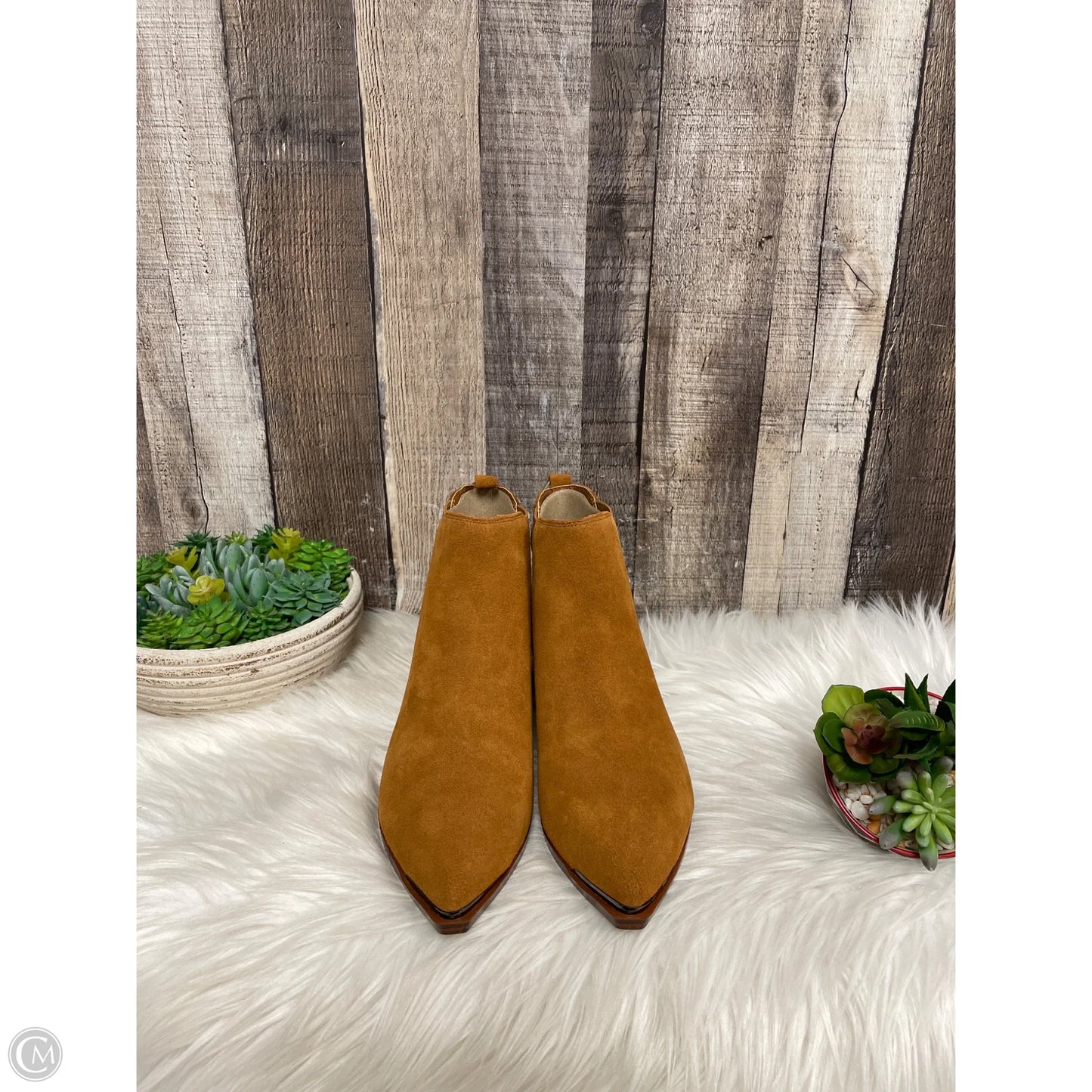 Boots Ankle Heels By Marc Fisher In Tan, Size: 6.5