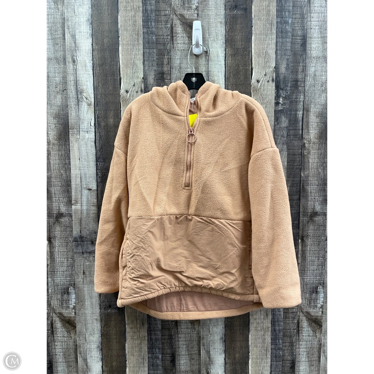 Jacket Faux Fur & Sherpa By Fabletics In Tan, Size: M