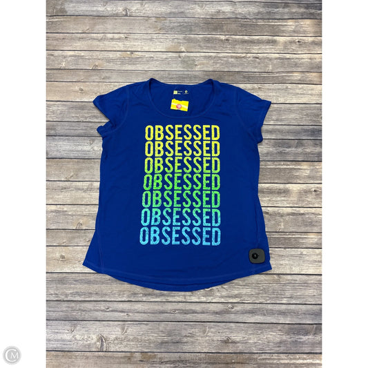 Athletic Top Short Sleeve By Xersion In Blue, Size: L