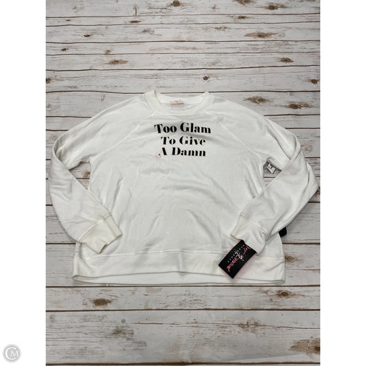 Sweatshirt Crewneck By Betsey Johnson In White, Size: Xl