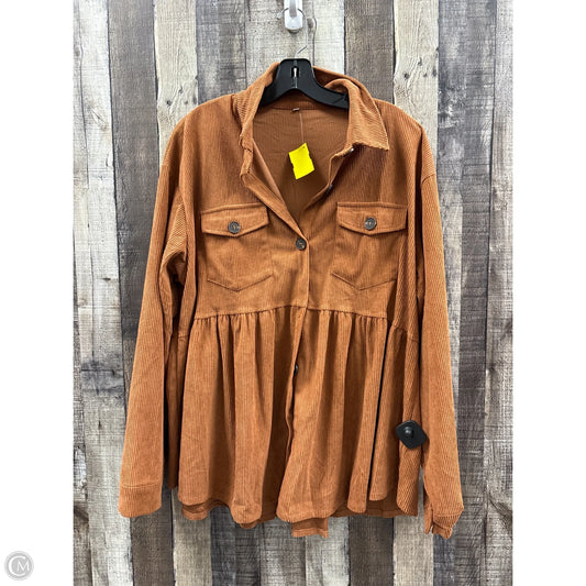 Top Long Sleeve By Cmf In Brown, Size: Xl