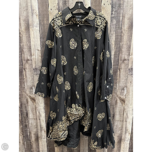 Dress Casual Midi By Cme In Black & Gold, Size: 3x