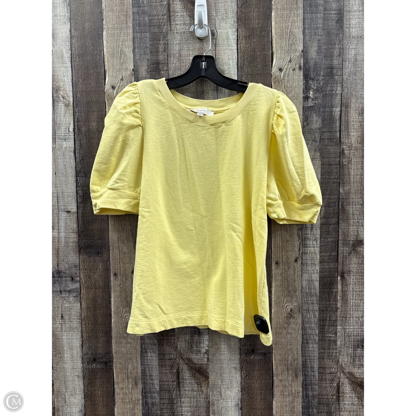 Top Short Sleeve By Loft In Yellow, Size: L