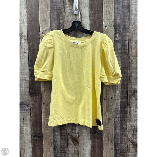 Top Short Sleeve By Loft In Yellow, Size: L