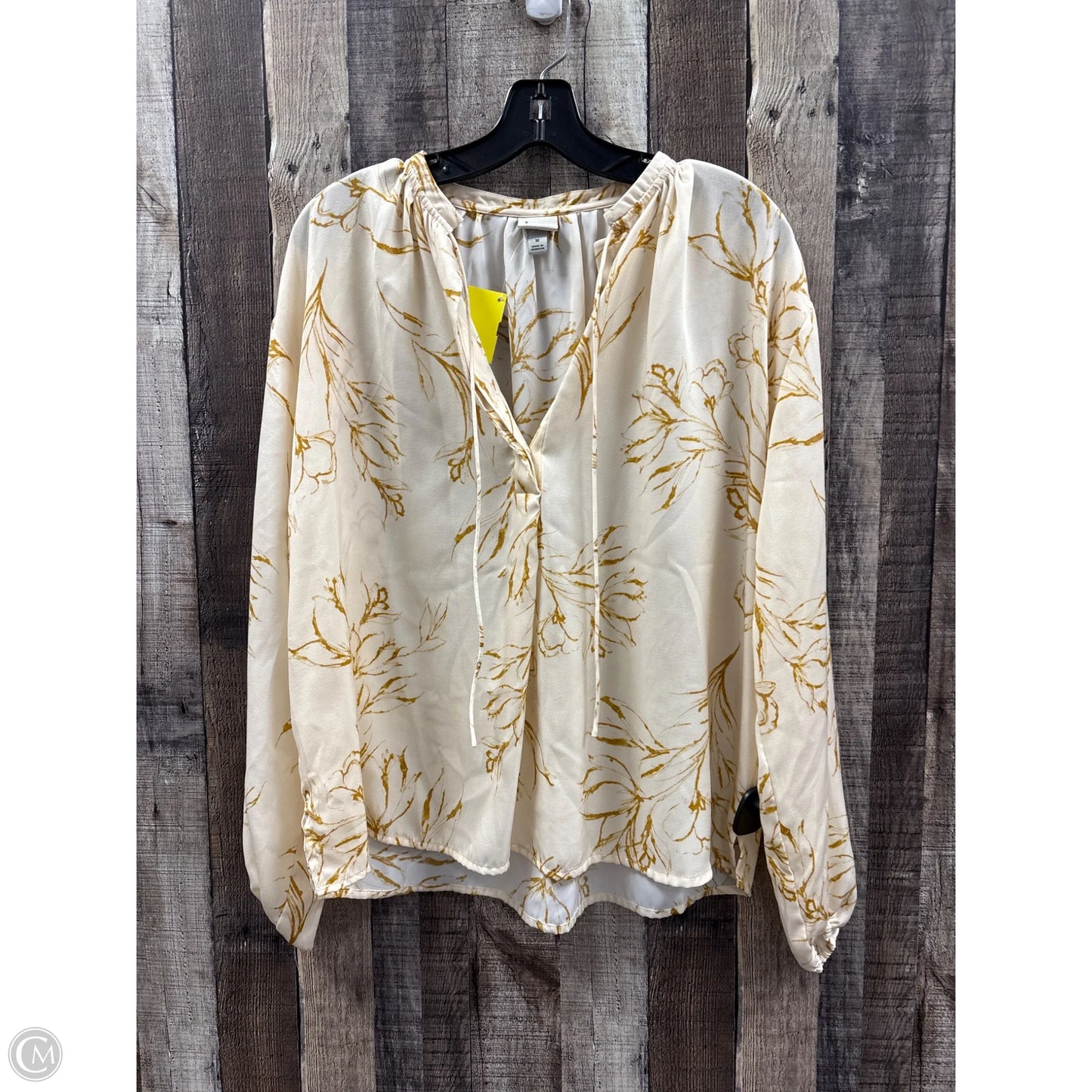 Top Long Sleeve By A New Day In Cream, Size: M