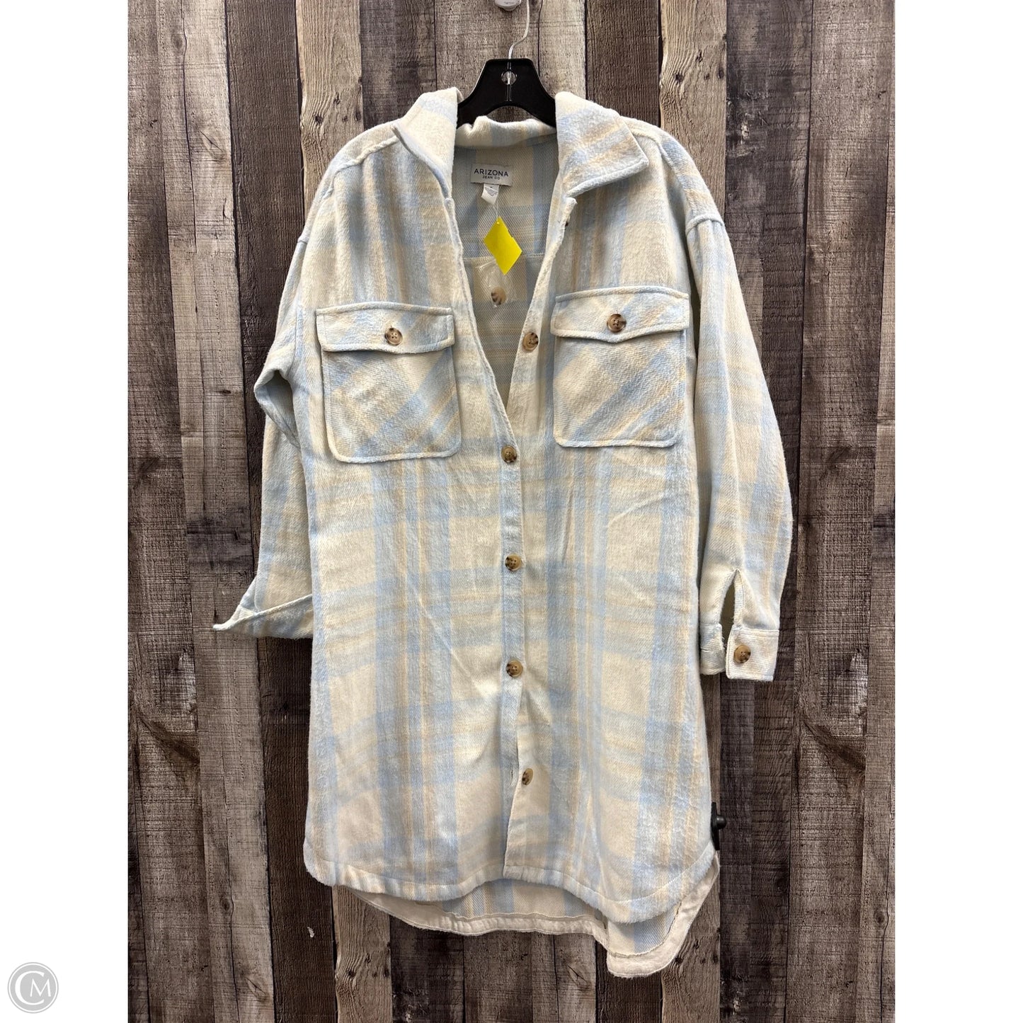 Jacket Shirt By Arizona In Plaid Pattern, Size: M