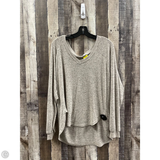 Top Long Sleeve By Z Supply In Taupe, Size: M