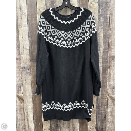 Dress Sweater By Loft In Black & White, Size: M