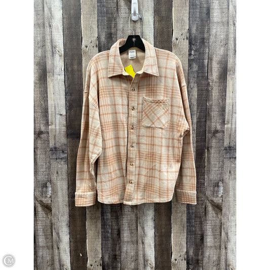 Jacket Shirt By Pink In Plaid Pattern, Size: Xs