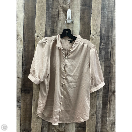Top Short Sleeve By Ann Taylor In Beige, Size: S