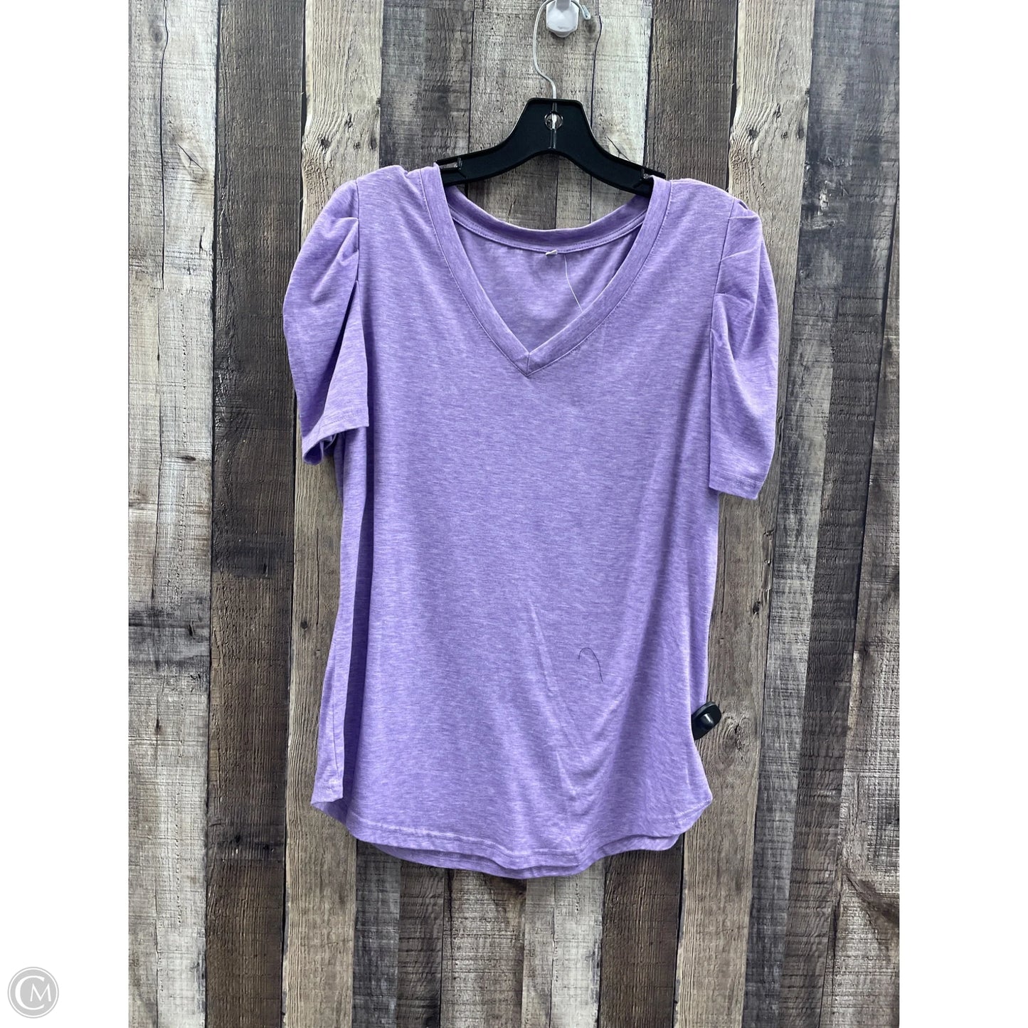 Top Short Sleeve Basic By Cmf In Purple, Size: L