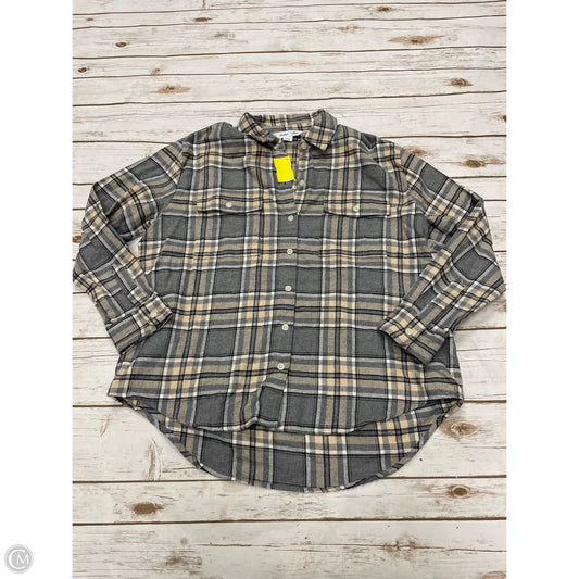 Top Long Sleeve By Old Navy In Plaid Pattern, Size: M