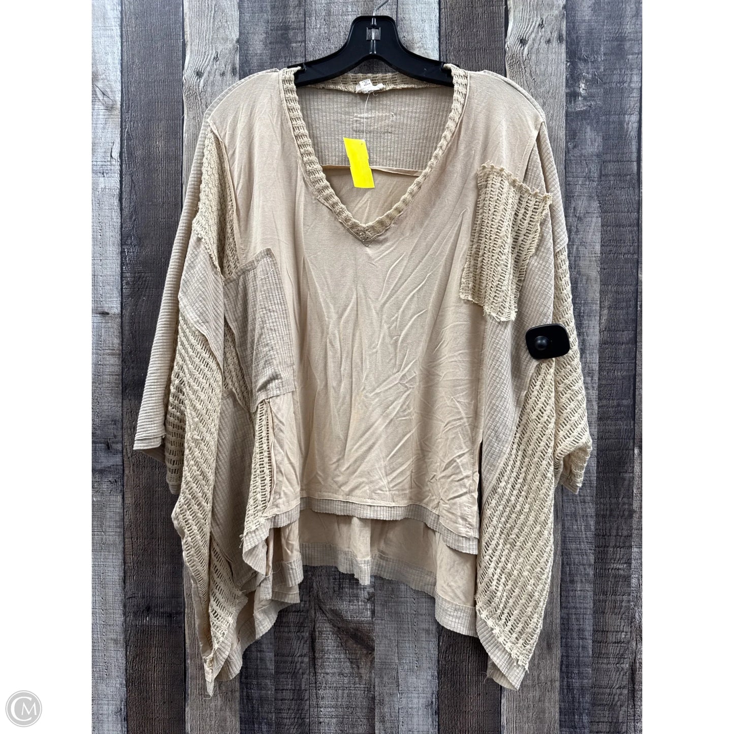 Top Short Sleeve By Pol In Tan, Size: S