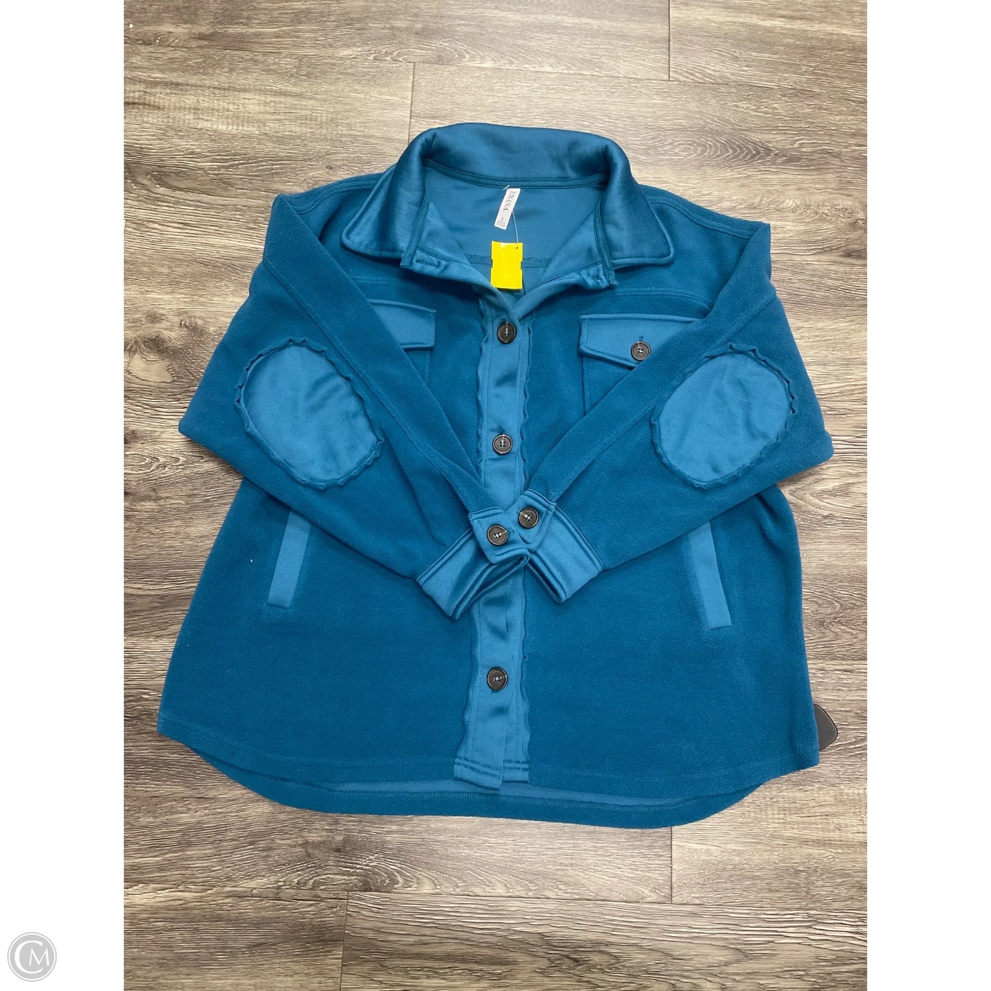 Jacket Fleece By Zenana In Teal, Size: L