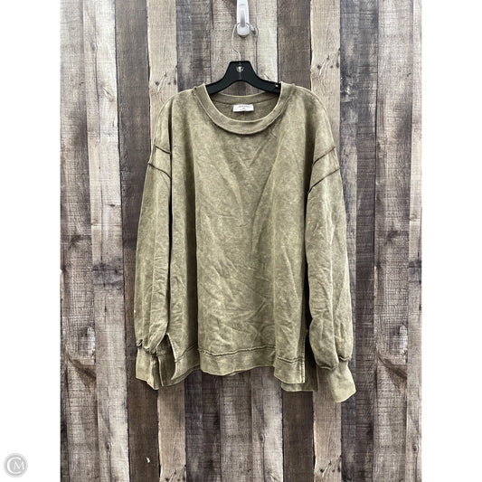 Sweatshirt Crewneck By Zenana In Brown, Size: 2x