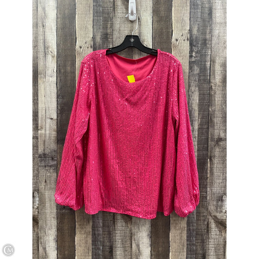 Top Long Sleeve By Shein In Pink, Size: 1x