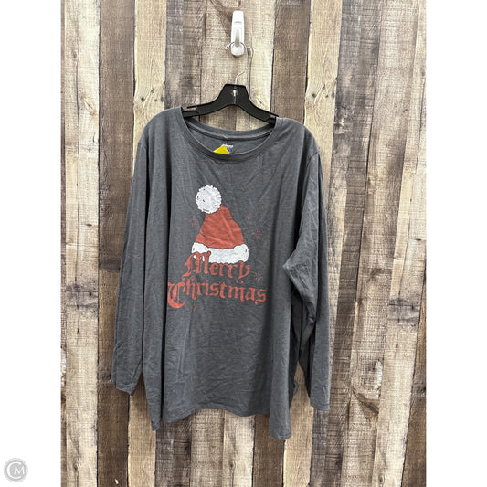 Top Long Sleeve By Sonoma In Grey, Size: 3x