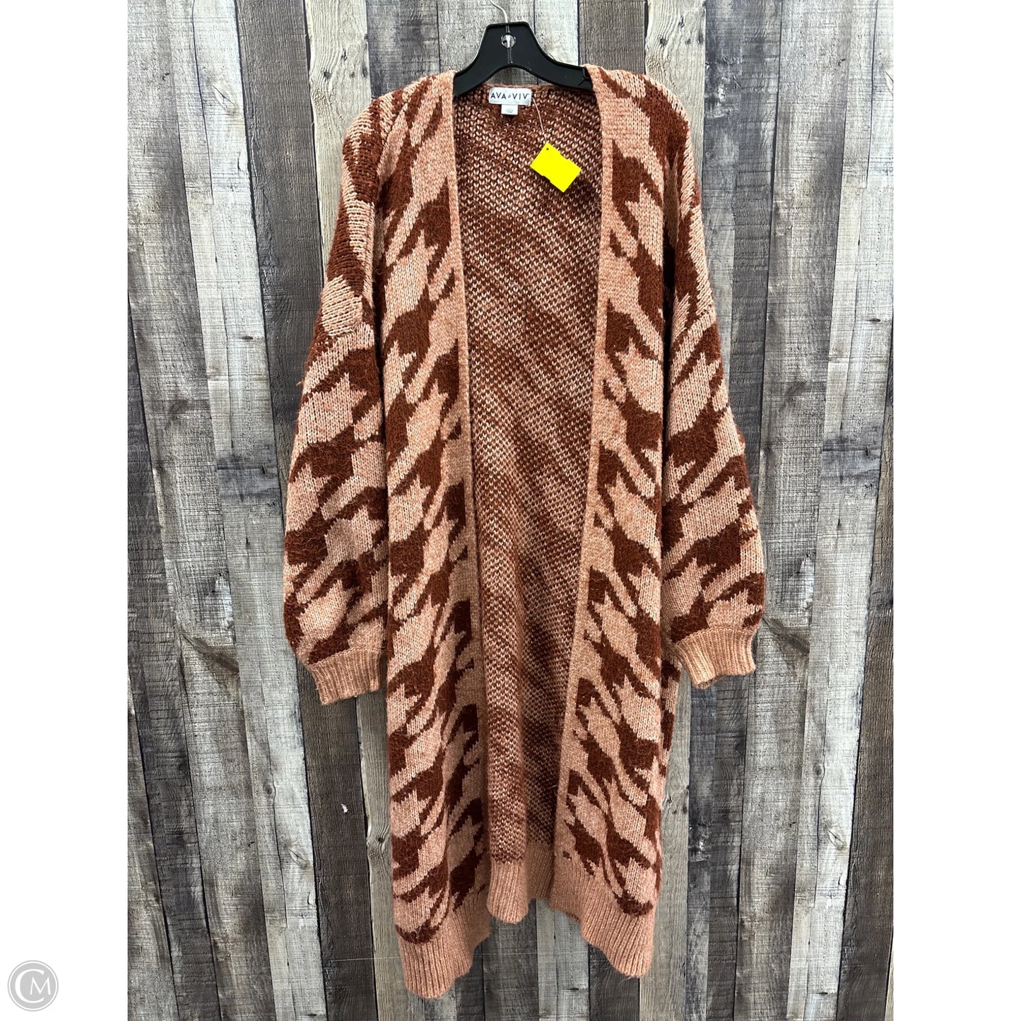 Sweater Cardigan By Ava & Viv In Pink & Red, Size: 2x