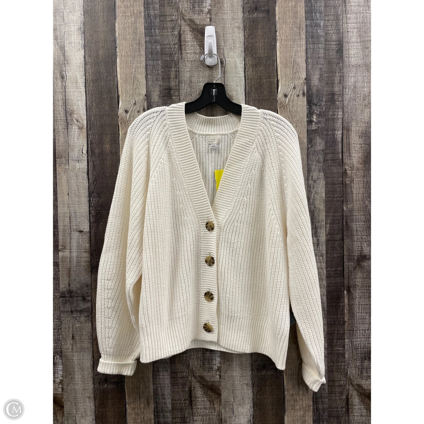 Sweater Cardigan By A New Day In White, Size: L