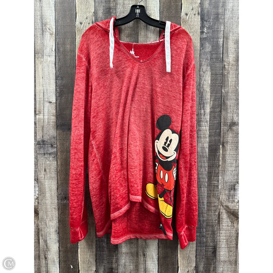 Top Long Sleeve By Disney In Red, Size: Xl