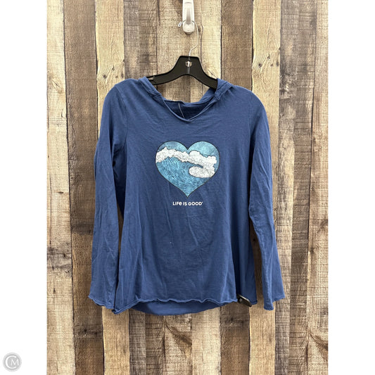 Top Long Sleeve By Life Is Good In Blue, Size: S