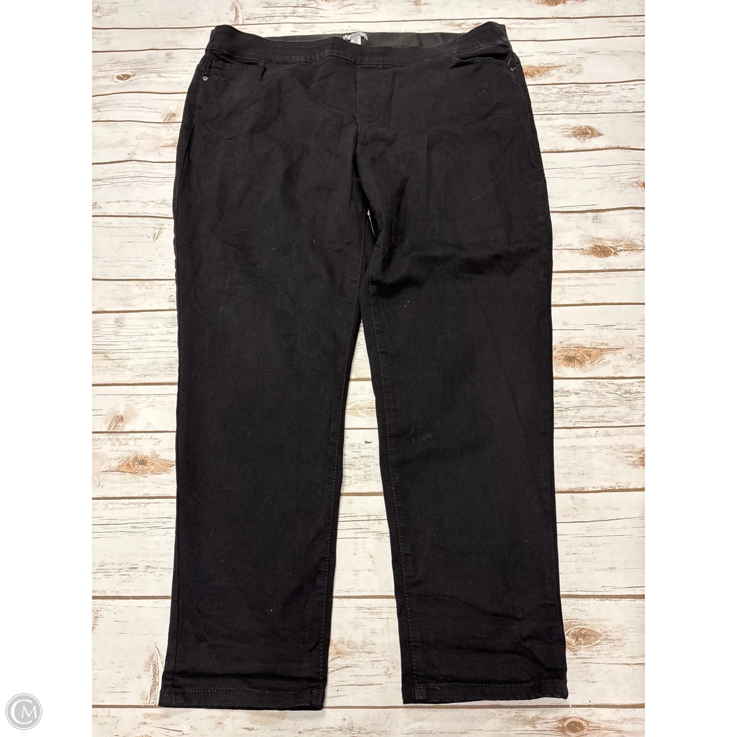 Jeans Straight By Croft And Barrow In Black Denim, Size: 22