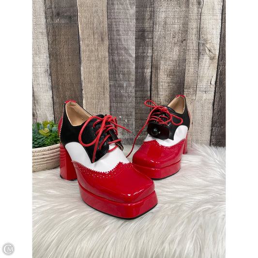 Shoes Heels Block By Cmf In Black & Red, Size: 7