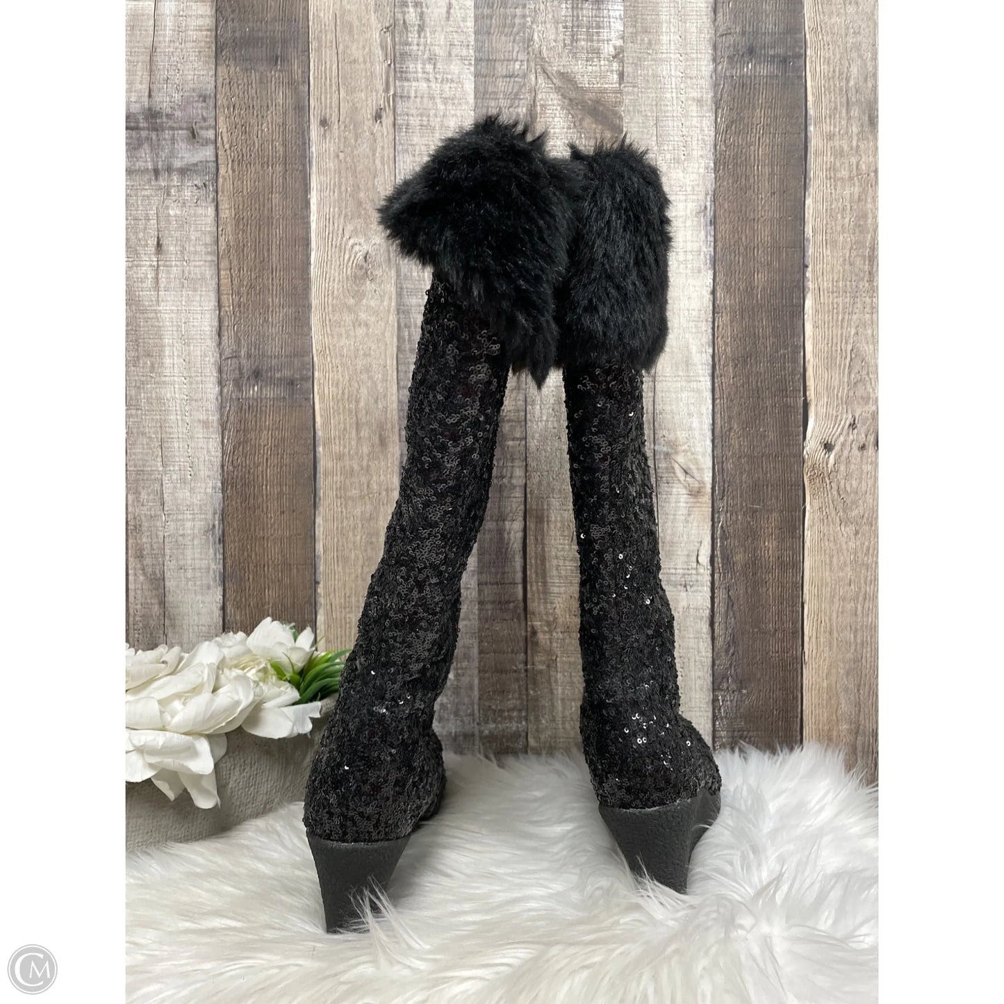 Boots Mid-calf Heels By Cmf In Black, Size: 9