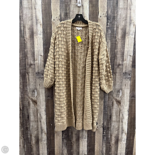 Sweater Cardigan By Pink Lily In Tan, Size: S
