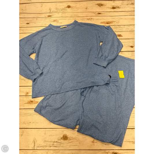 Pants Set 2pc By Zenana In Blue, Size: L