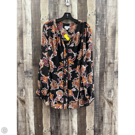 Top Long Sleeve By Liz Claiborne In Multi-colored, Size: 1x