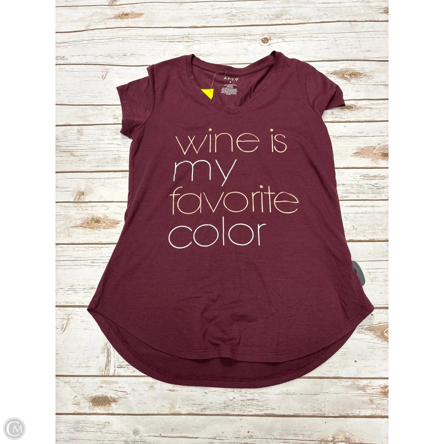 Top Short Sleeve By Apt 9 In Maroon, Size: S