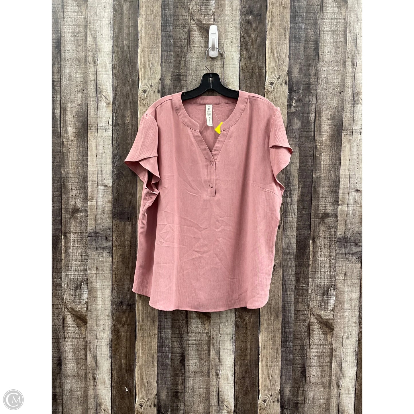 Top Short Sleeve By Cme In Mauve, Size: Xxl