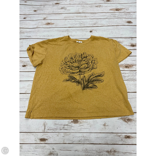 Top Short Sleeve By Maurices In Gold, Size: Xl