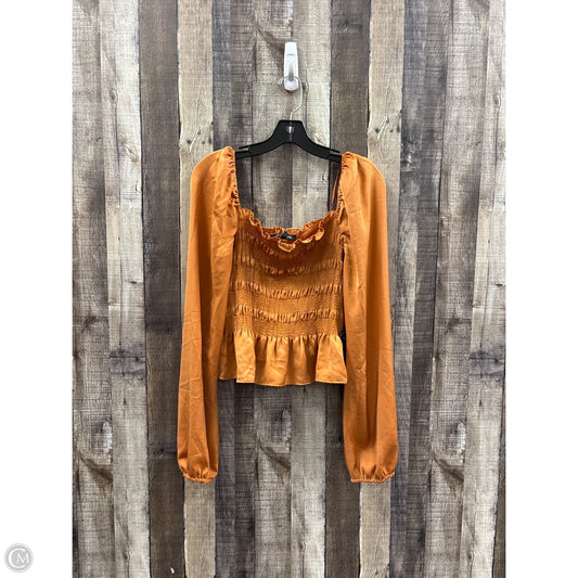 Top Long Sleeve By Cmf In Orange, Size: Xl
