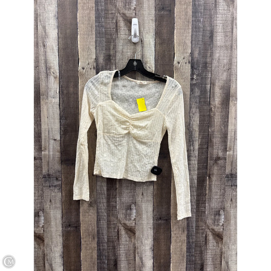 Top Long Sleeve By Heart & Hips In Cream, Size: Xs