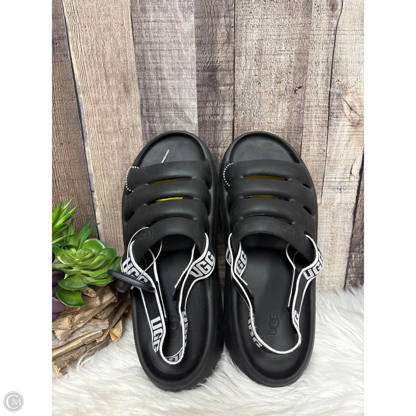 Sandals Designer By Ugg In Black, Size: 10