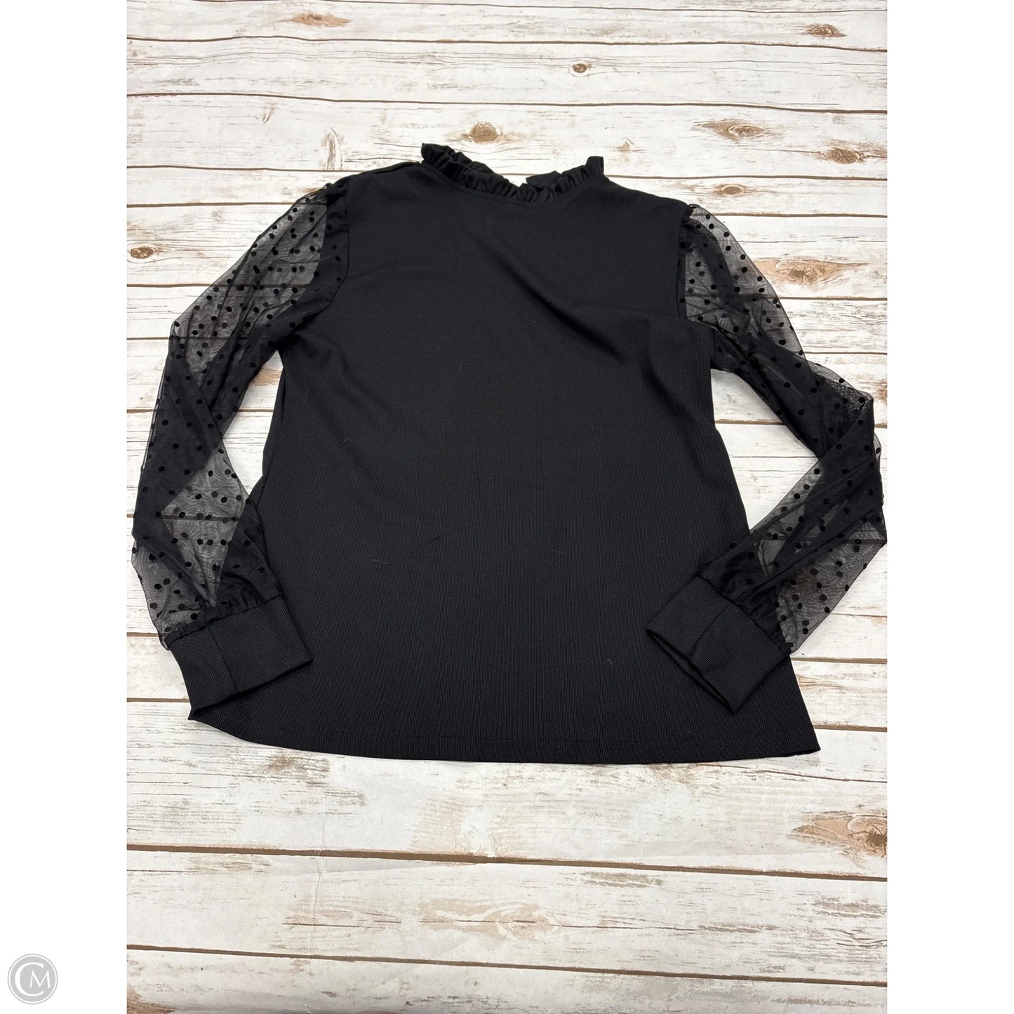 Top Long Sleeve By Cmf In Black, Size: L