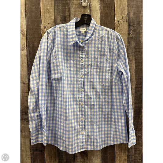 Top Long Sleeve By J. Crew In Checkered Pattern, Size: Xl