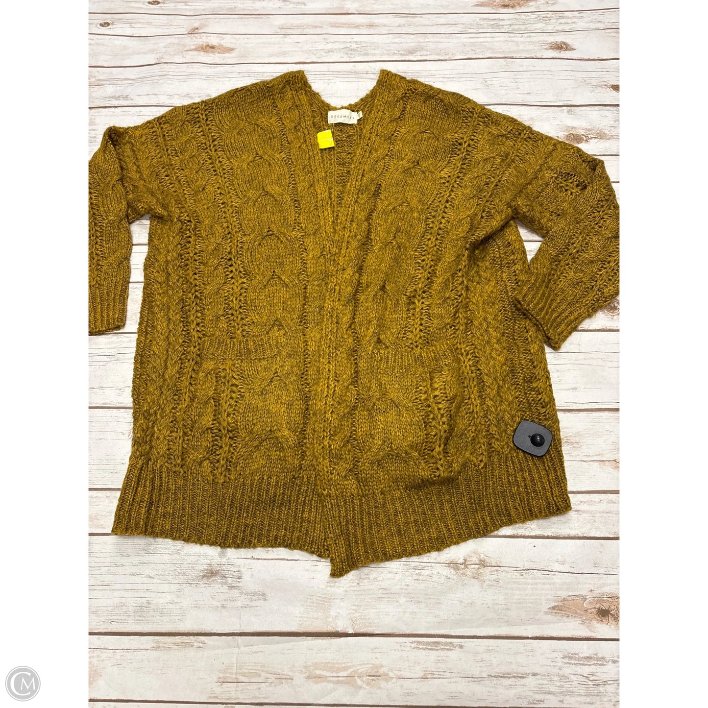 Sweater Cardigan By Dreamers In Gold, Size: M