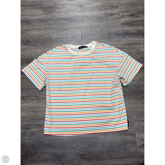 Top Short Sleeve By Merokeety In Striped Pattern, Size: M