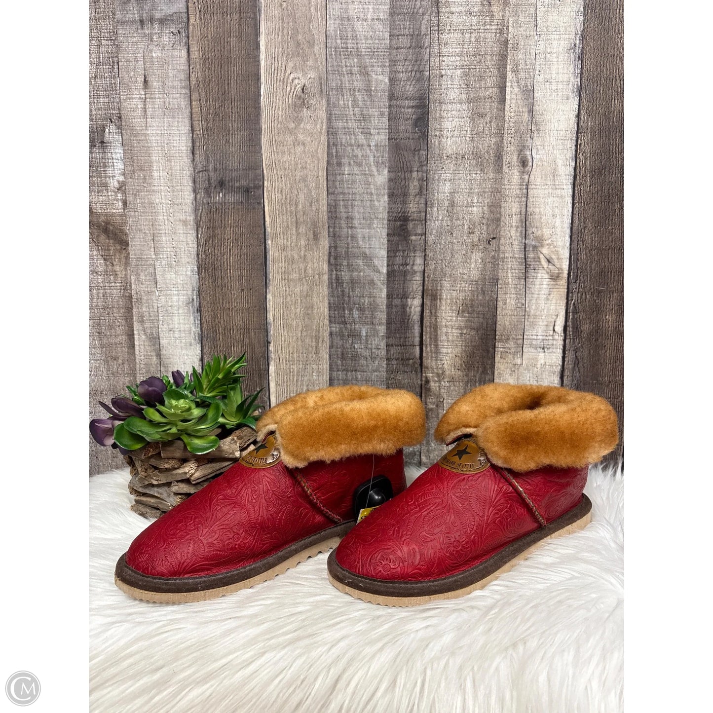 Boots Ankle Flats By Cme In Red, Size: 9