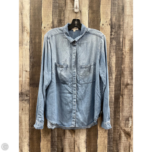 Top Long Sleeve By Cloth & Stone In Blue Denim, Size: L