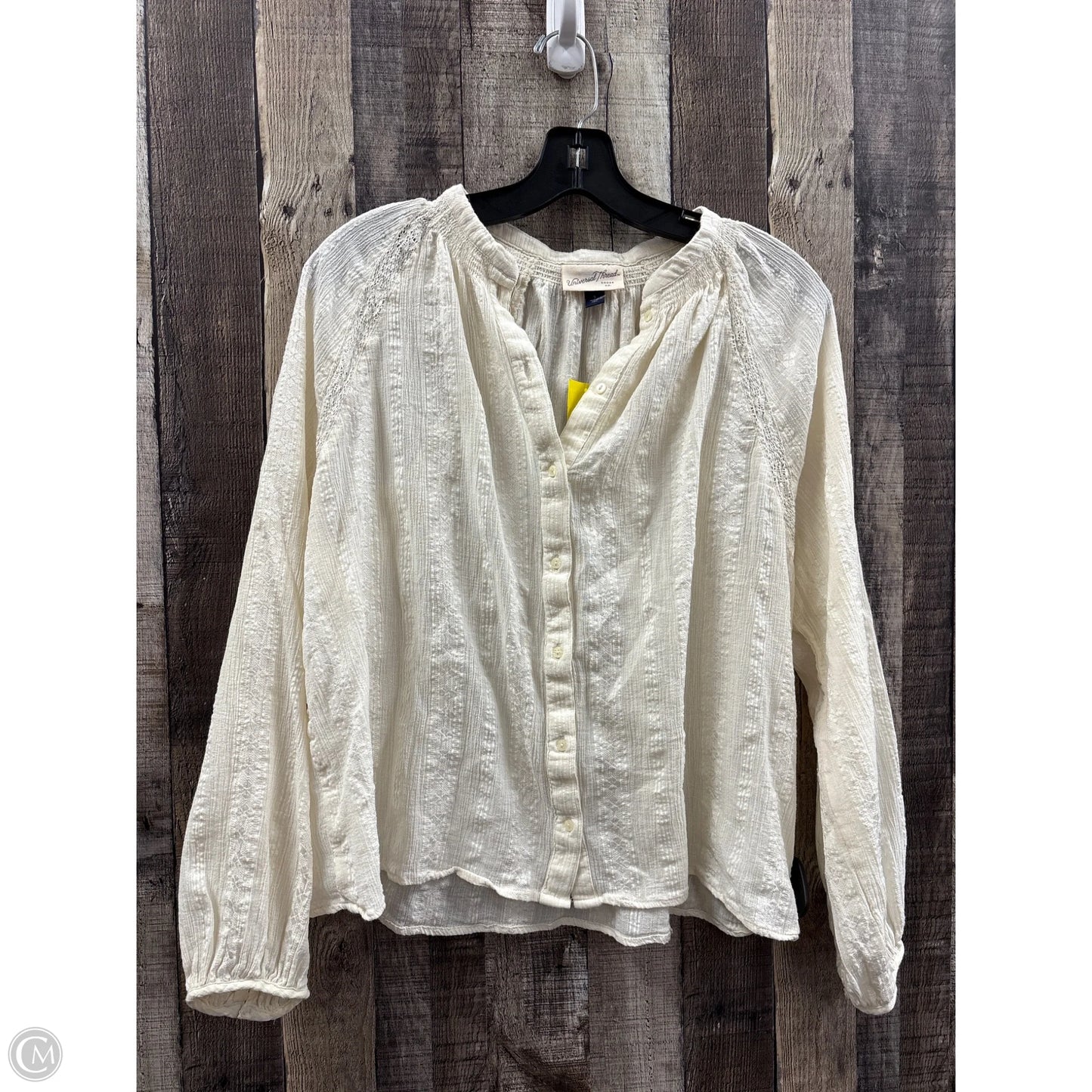 Top Long Sleeve By Universal Thread In Cream, Size: S
