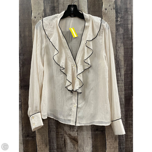 Top Long Sleeve By Zara In Cream, Size: M