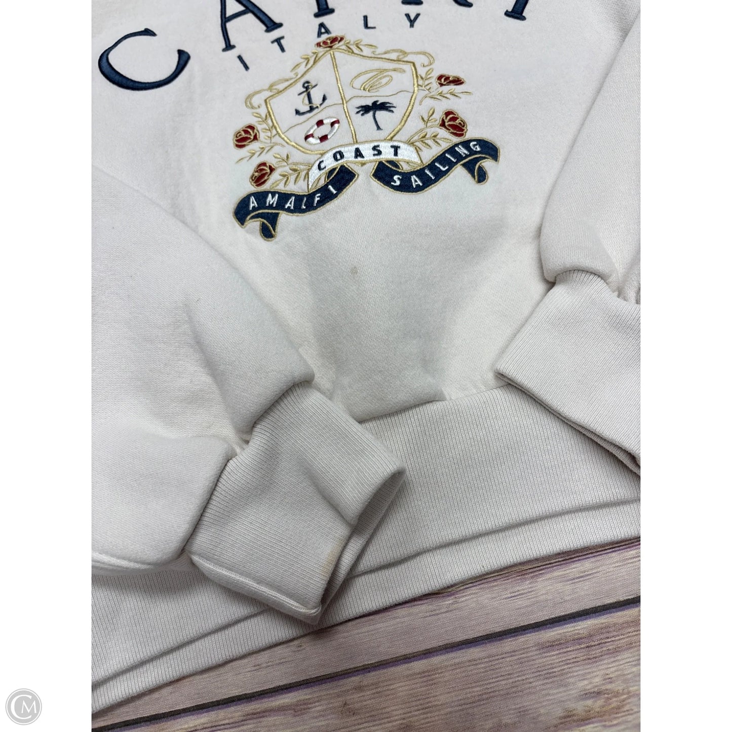 Sweatshirt Crewneck By Abercrombie And Fitch In Cream, Size: L