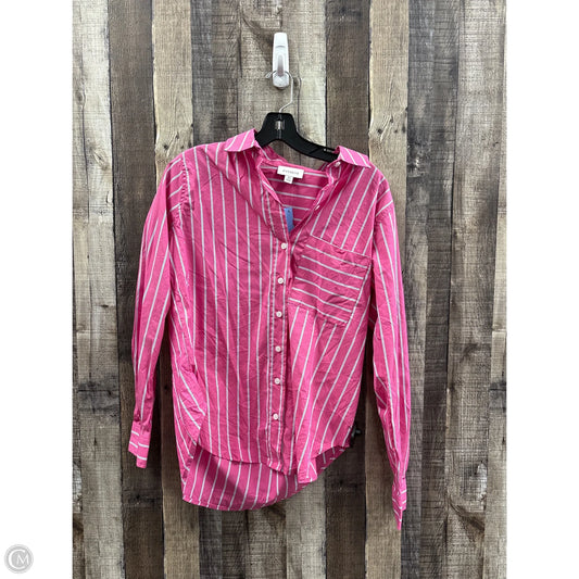 Top Long Sleeve By Evereve In Striped Pattern, Size: Xs
