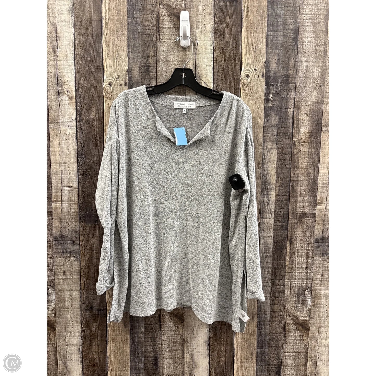 Top Long Sleeve By Cme In Grey, Size: M