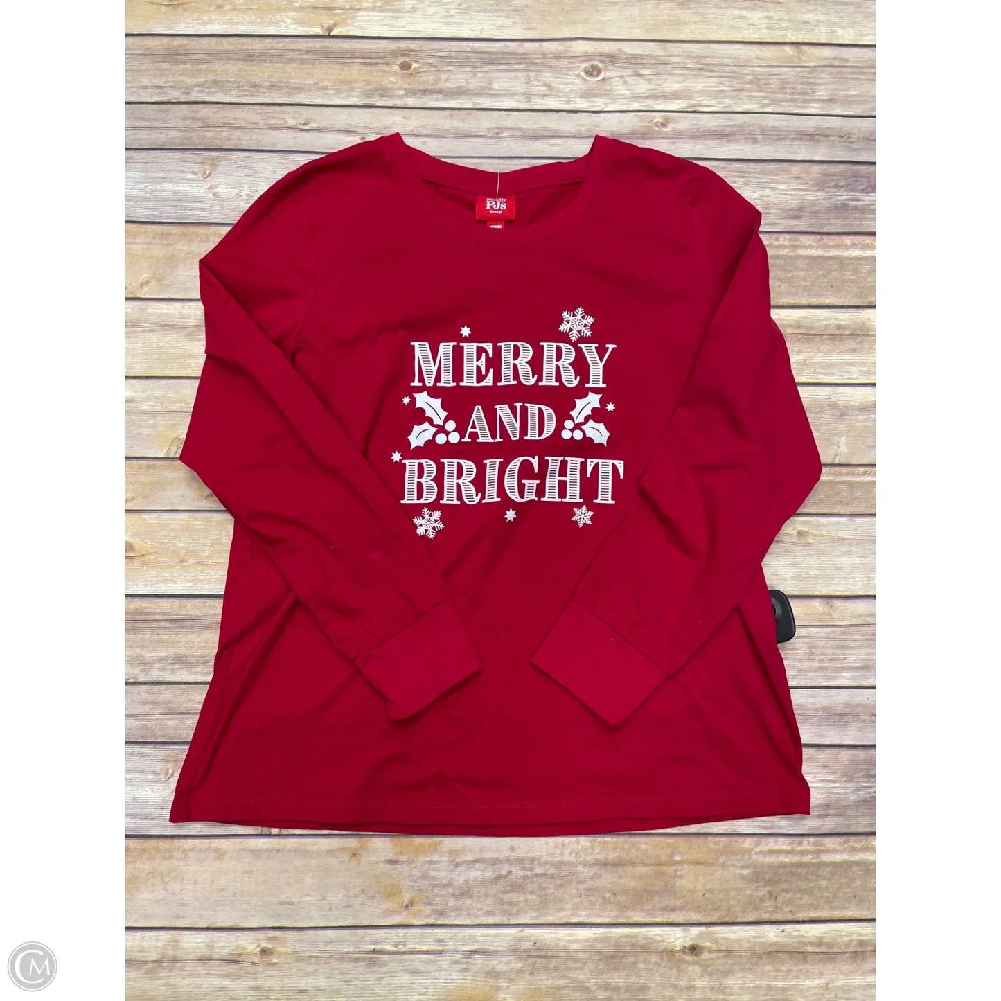 Top Long Sleeve By Cme In Red, Size: L